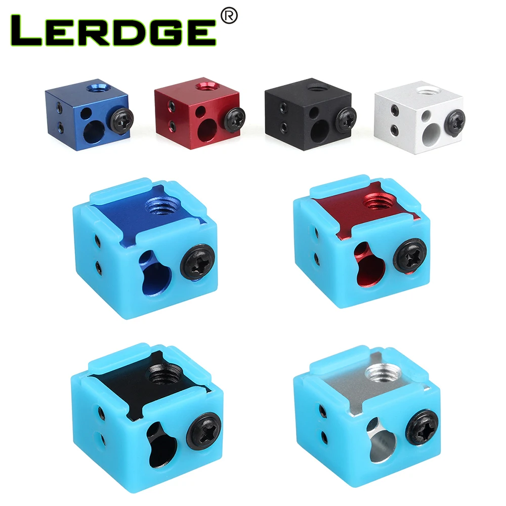 LERDGE الألومنيوم الحرارة كتلة ل J-رئيس الطارد HotEnd 3D طابعات سيليكون الجوارب أجزاء BP6 التدفئة كتلة اكسسوارات