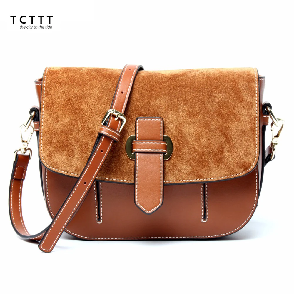 

TCTTT High Quality Nubuck women's crossbody Handbags Split leather Casual shoulder bag tote clutch Messenger bag Bolsas Feminina