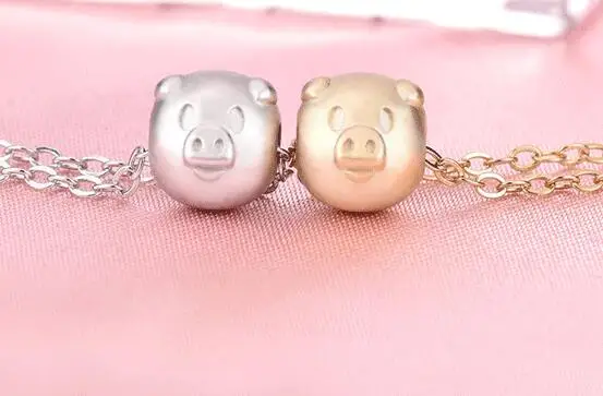 YTF97 2019 New Year gift Pig Pendant 925 silver chain chain gold transfer Karat gold