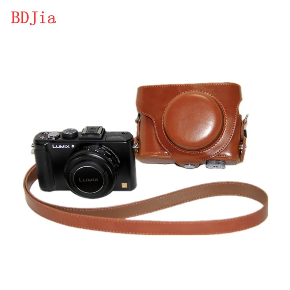 Кожаный чехол для камеры сумка Panasonic Lumix DMC LX7 LX5 LX3 с плечевым ремнем в 3 вида цветов