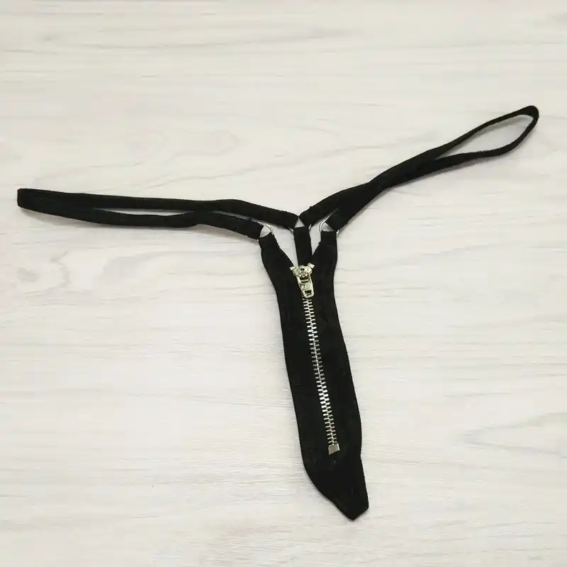 Extreme Sexy Open Crotch Zipper Bikini G String Women Hipster Thong