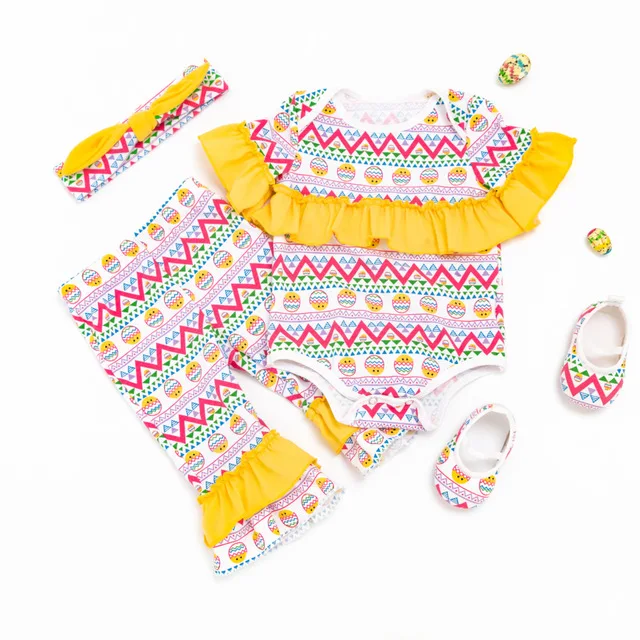 Одежда для новорожденных девочек мой первый Пасхальный комбинезон-пачка, платье, комплект одежды, модная повязка на голову для детей 3, 6, 9, 12 месяцев