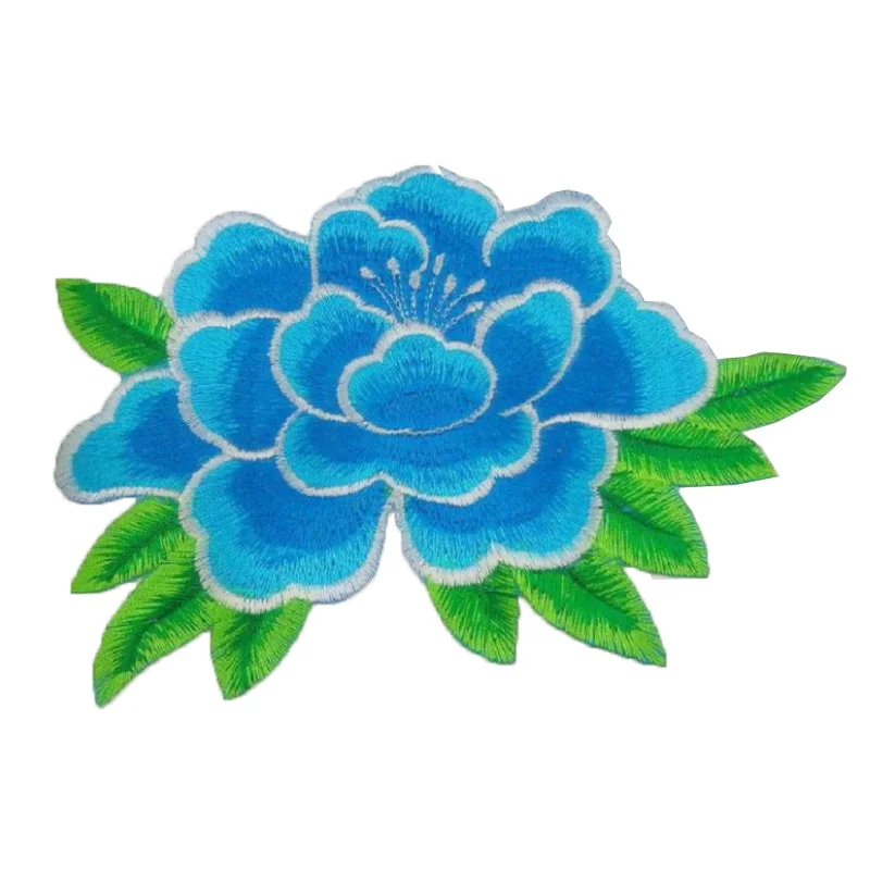 

Iron On Flower Patches 3D Embroidered Rose Appliques 5 Pcs/Lot Sewing Apparel Trims Women Dance Dress Diy Materials