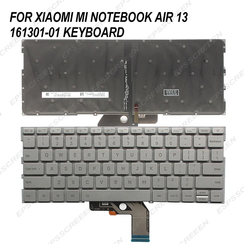 Новая замена для ноутбука Xiaomi Mi air 13 161301-01 US клавиатура mk10000005761 490.09u7/0d01 9Z. ND7BW с подсветкой серебро