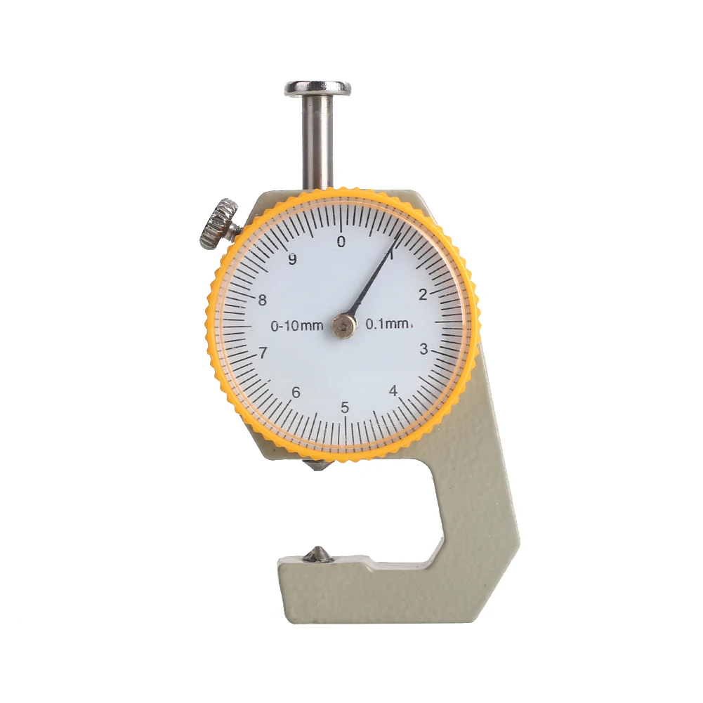 Thickness Gauge Tester Gift Dial Metal Silver Yellow Craft Width Measurement Micrometer Analysis Tool Leathercraft Leather