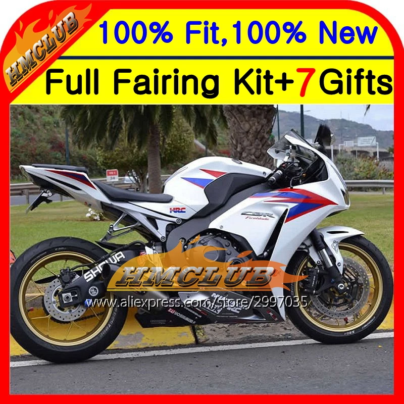 Корпус синий белый + инъекция для HONDA CBR1000RR 12 13 41HM72 CBR 1000RR 1000 RR CBR1000 2012 2013|body white|body 12body