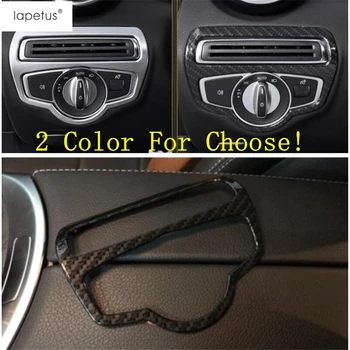 

Lapetus Accessories Fit For Mercedes Benz GLC X253 2016 - 2019 Front Head Light Lamp Switch Button Frame Molding Cover Kit Trim