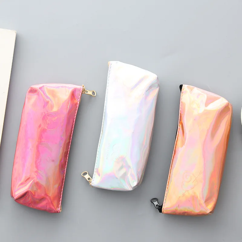 Креативный симпатичный футляр для карандашей лазерный PU водонепроницаемый школьный пенал для девочек простая сумка для хранения Канцтовары-подарки