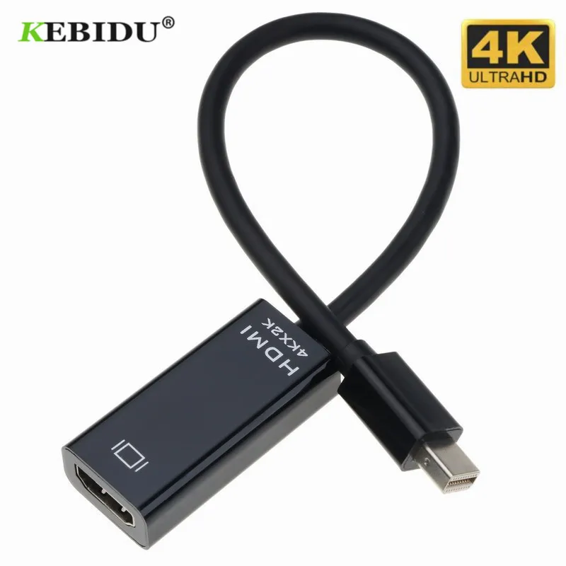 Кабель адаптер kebidu Mini DP Male to HDMI 4K 1 4 Female HD 1080 Displayport конвертер коммутатор для Mac Macbook