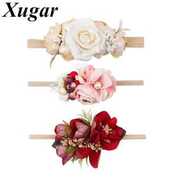 

Xugar Hair Accessories Flower Headband for Baby Bohemian Artificial Floral Nylon Hair Band Children Girls Headwear