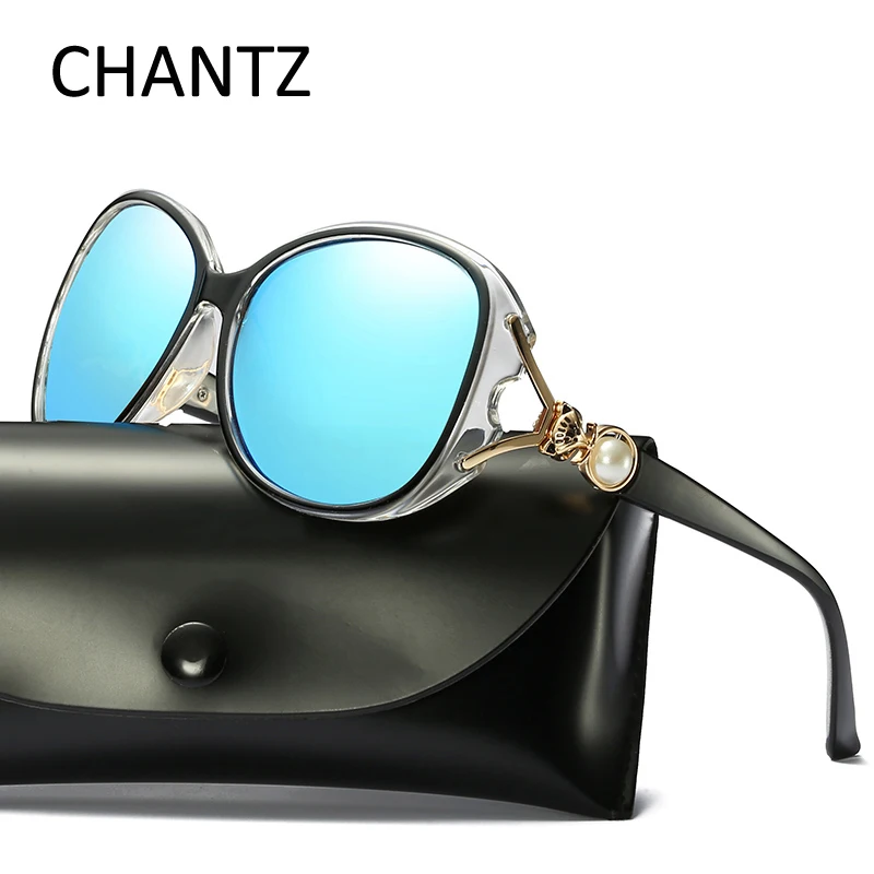 

Fashion Ladies Polarized Sunglasses Women Brand Designer Sun Glasses Female 2018 Retro Eyeglasses With Pearl Casual Shades 406