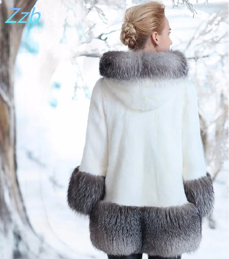 Special Offer 2018 New import European Fashion Winter Women Faux mink  Fur Luxurious High Quality artificial Fox Fur Coat