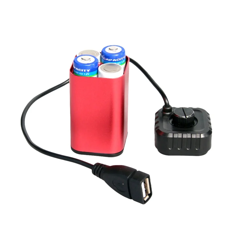 USB Водонепроницаемый чехол для аккумулятора, чехол для дома, велосипедный головной светильник, светильник для велосипеда и телефона - Цвет: R