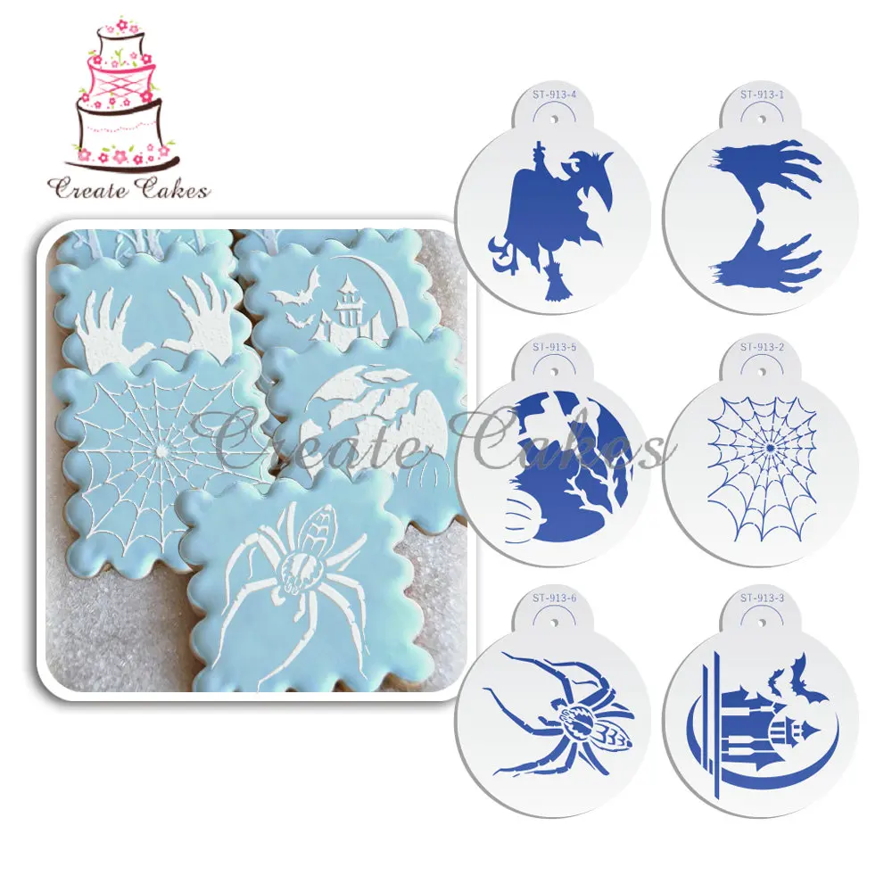 

Halloween Pattern Cookies Stencil Fondant Cake Plastic Stencil Cake Decorating Tools Cupcake Decoration Template Mold Bakeware
