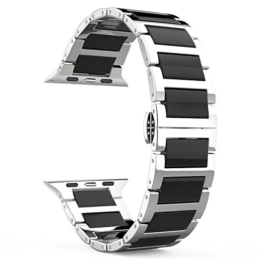 Браслет из нержавеющей стали и керамики для Apple Watch SE Band ремешок с застежкой