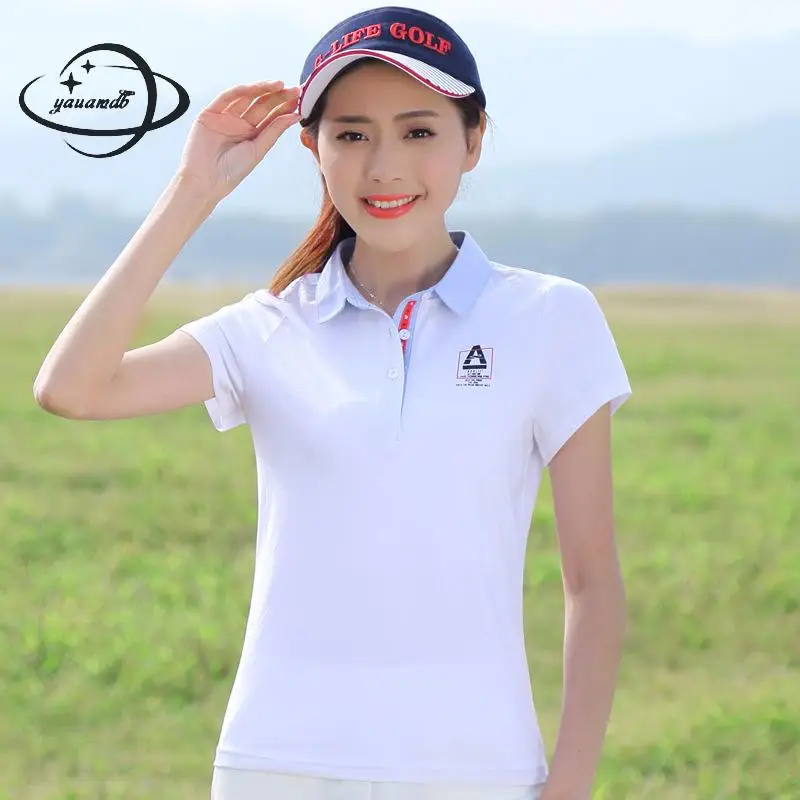 YAUAMDB women polo shirts summer M-4XL female tops print tees clothing short sleeve slim fashion casual ladies clothes ly46