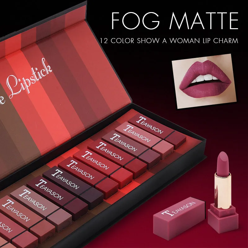 Brand Makeup Lips 12pcs/Set 12 Colors Matte Lipstick Easy to Wear Pigment Velvet Nude Lipstick Kits Waterproof Matte Cosmetics Brand Makeup Lips 12pcs/Set 12 Colors Matte Lipstick Easy to Wear Pigment Velvet Nude Lipstick Kits Waterproof Matte Cosmetics