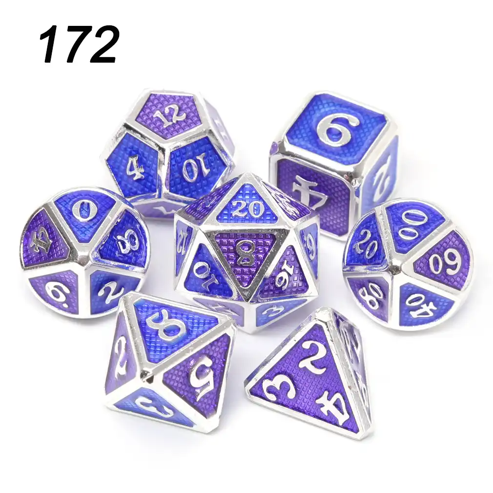 Nobranded Set of 21 Polyhedral Metal Dice Bronze for Dragon Scale D/&D
