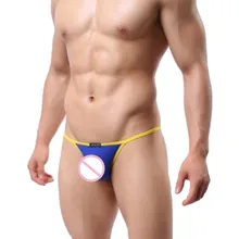Модальные мужские стринги бикини трусы стринги Cueca Гей Нижнее белье сексуальные мужские Трусы Calzoncillos Hombre слипы
