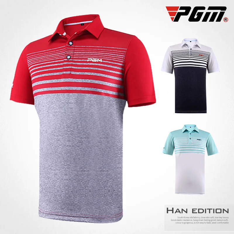 PGM golf Мужская одежда поло рубашка быстросохнущая дышащая мягкая Гольф матч же