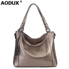 Aodux натуральная кожа женские сумки через плечо мягкие настоящие повседневные женские сумки через плечо из воловьей кожи