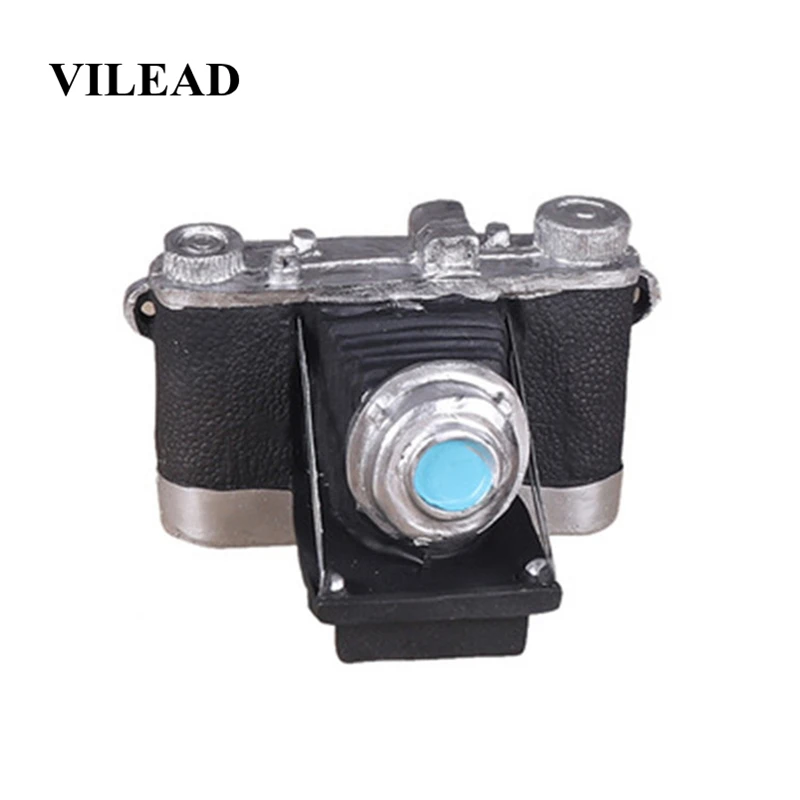 

VILEAD 3.5" Resin Creative Camera Figurines Retro Furnishings Crafts American Window Store Props Ornaments New Year Decoration