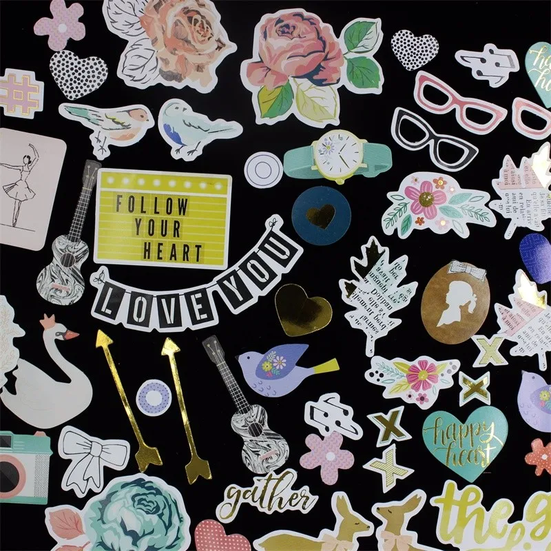 

60pcs Good Life Colorful Cardstock Die Cuts for Scrapbooking/Card Making/Journaling Project DIY