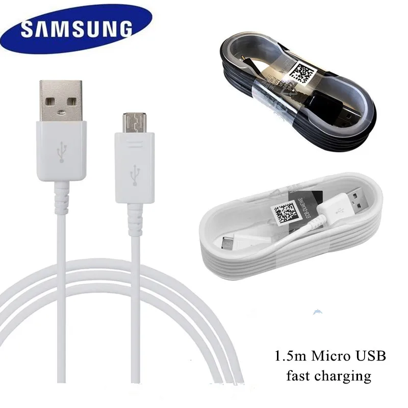 

Original Samsung 1.5M USB Micro fast charging Data Cable For Samsung Galaxy NOTE 4 5 S6 S6 EDGE s6 edge+ S7 S7 Edge black white