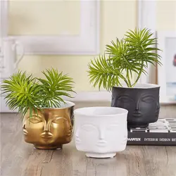 Белые скандинавские керамические горшки для растений креативное искусство люди лицо ваза для растений домашний Декор ремесла комнаты