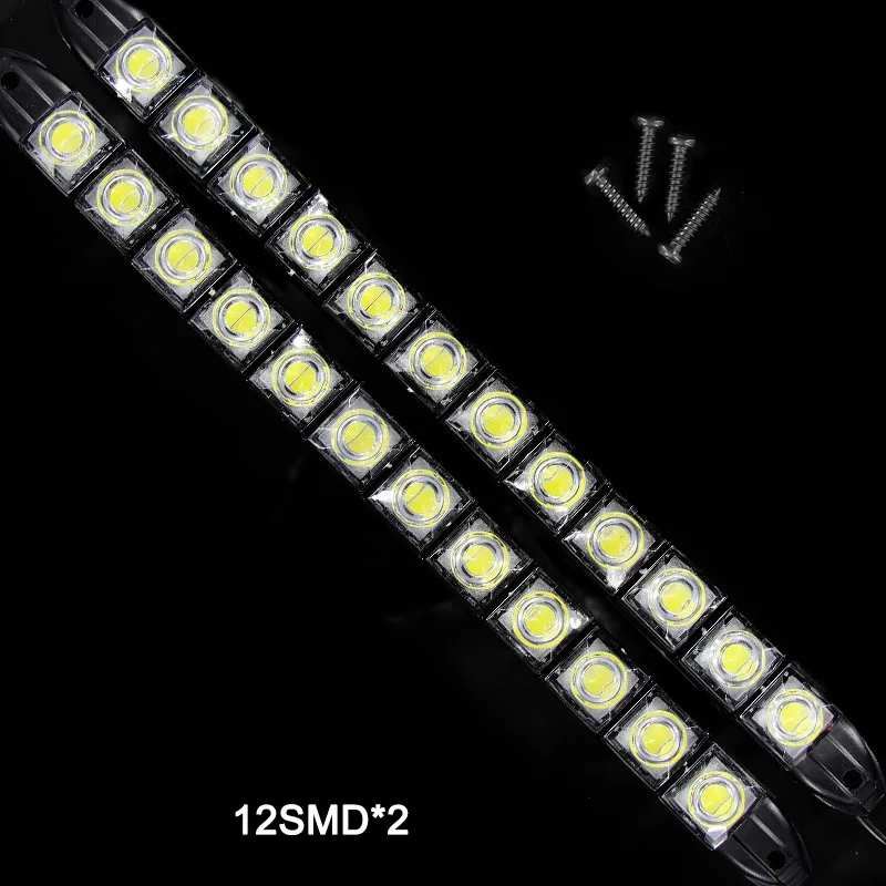 Светодиодный дневной светильник для автомобиля, передняя противотуманная панель, гибкий внешний дневной ходовой светильник, 6-12 smd чипов, автомобильные аксессуары, DRL Белый