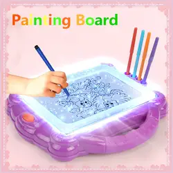 Случайный цвет доска для рисования для детей с ручкой образование игрушки надпись граффити доска освещение воды цвет доска цветная ручка