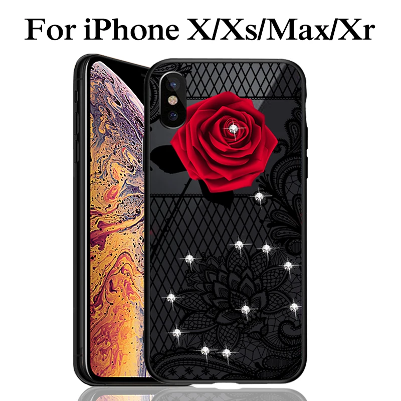 

Floral i Phone Case For iPhone 7 8 Plus X Xs Max XR Patterned Back Cover Aphone 7Plus 8Plus 10s xmax xmaxs Protective Conque