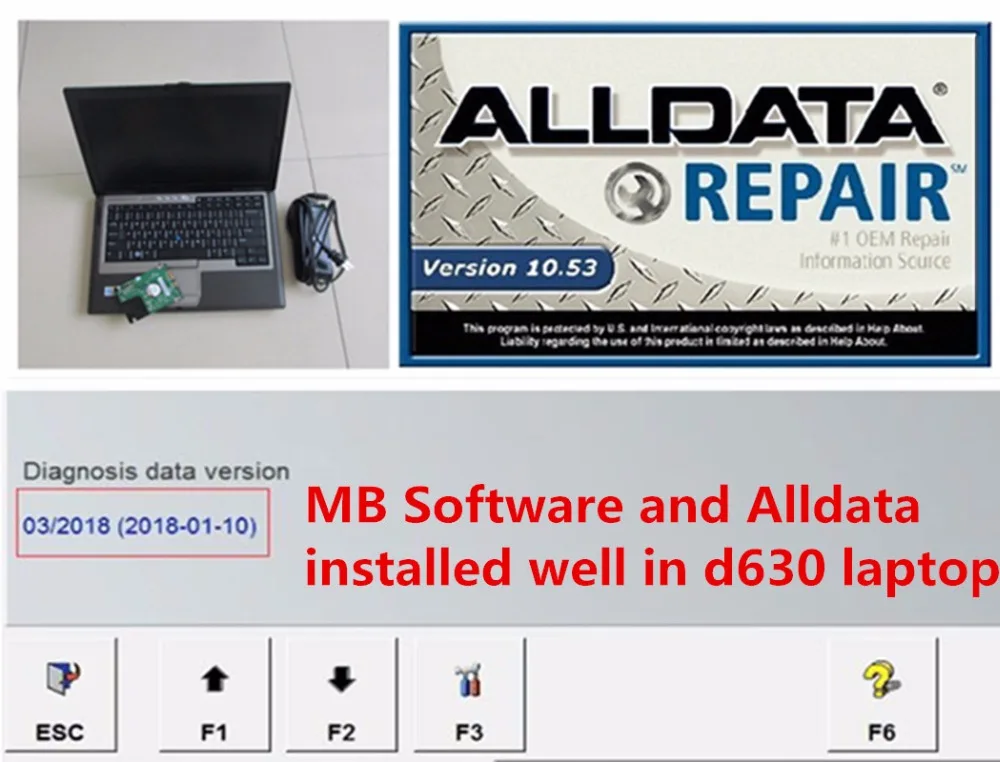 Программное обеспечение для ремонта всех данных Alldata 10 53 и mb SD Connect C4 программное