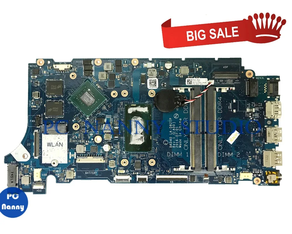 Материнская плата PCNANNY 0V736W V736W для ноутбука Dell Inspiron 7460 BKD40 LA-D821P I5-7200U DDR4