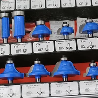 עץ ידית 35Pcs / סט 1 / ידית 4In ווד נתב Bit מיל חריטה Trim כרסום מעבדי עץ קאטר גוזם מתאם (4)