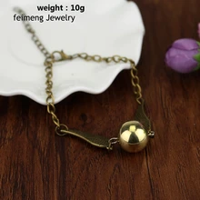 Винтажный гиперболический модный браслет с крыльями сплав покрытие Золотой снитч элемент браслет «Дары смерти» Золотые шарики гладкий браслет