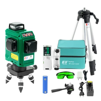 

12 Lines 3D Laser Level Receiver Self-Leveling Horizontal 360 Vertical Cross Super Powerful Green Laser Tripod Beam Line
