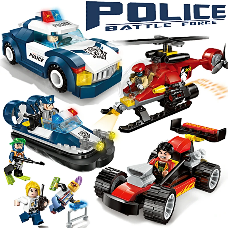 Enlighten Police Educational Building Blocks Toys For Children Kids