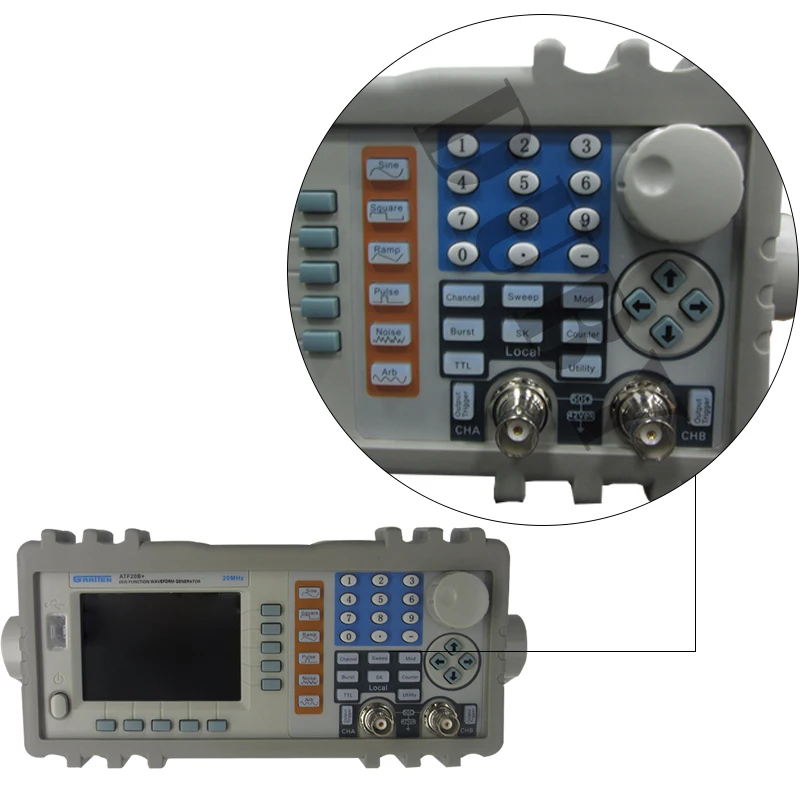 GRATTEN ATF20B+ DDS функция генератор сигналов двухканальный генератор частоты метр произвольной формы 20 МГц 100MSa/s