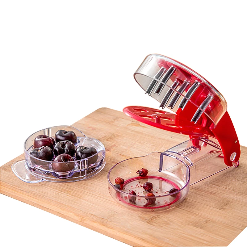 Нержавеющая сталь вишневого ядра резак фрукты инструменты для 6 вишен сливы оливки ягоды сок контейнер кухня гаджет