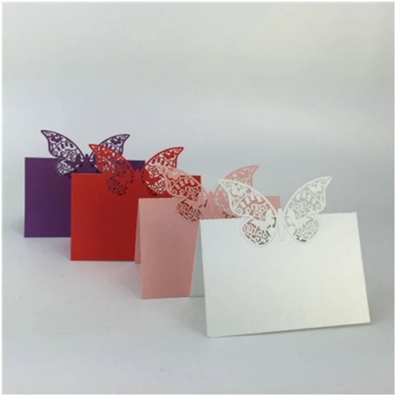 

20PCS Laser Hollow Seating Card Wedding Stereo Table Card Sign-in Desk Creative Butterfly Card Wedding Party Decoration