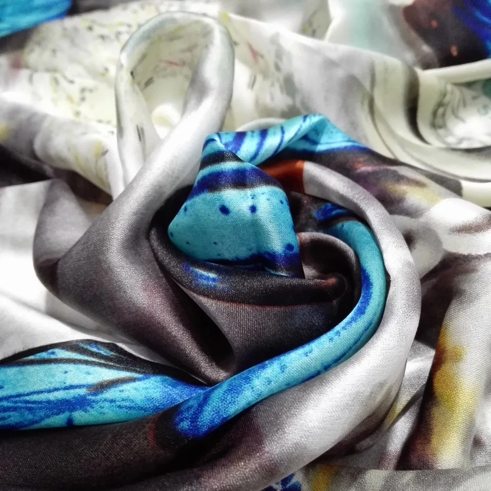 2017 Люксовый бренд женский модный шарф 3D бабочка 100% шелковые шарфы женские шали пляжные накидки обертывания бандана