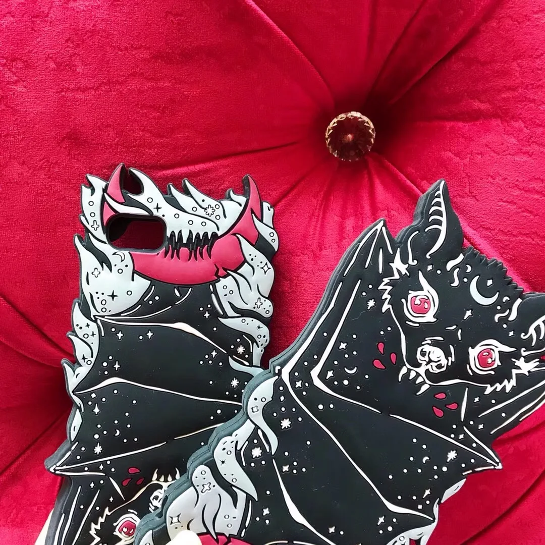New Fashion 3D vampire bat soft silicone case cover For Iphone 6 6S plus 7 8 plus Hot cartoon animals monsters bat shell Cover