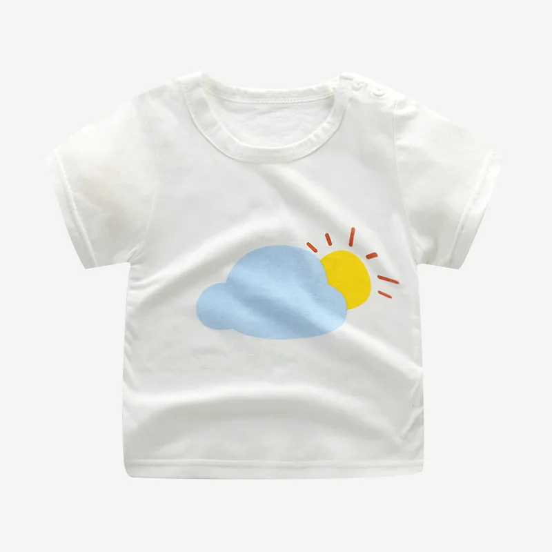 [Unini-yun]/модные хлопковые футболки с космическим кораблем для мальчиков и девочек Детские футболки с принтом из мультфильма топы для маленьких детей футболки, От 6 месяцев до 7 лет - Цвет: Оранжевый