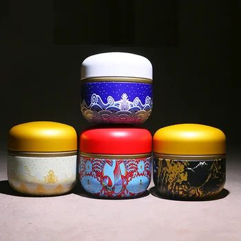 

Exquisite Small Iron Tea Box Gift Packaging Chinese Style Sealed Candy Coffee Storage Jar Metal Cans Bottle Container 6pcs/lot