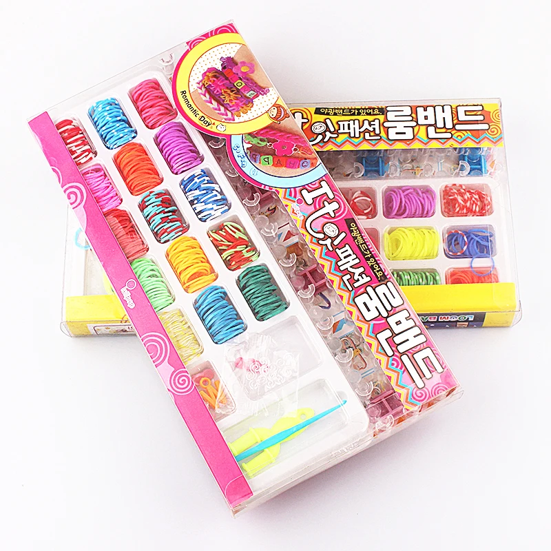 

Random New Fashion 5 Types Loom Bands Set Fun Loom Rubber Kit DIY Bracelets Colorful Children Toy Gift For Charm Bracelet Bangle