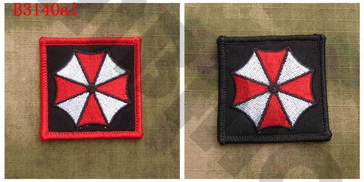 Embroidery patch soft shell Red Frame Umbrella Corporation Logo Military Tactical Morale