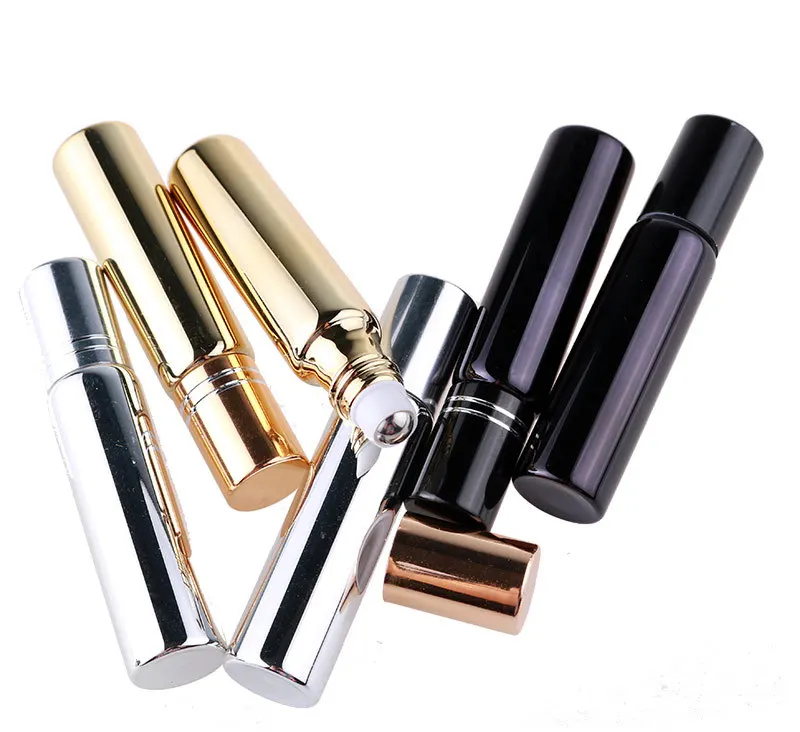 

30pcs/lot 10ml Glass Bottles Essential Oil with Roller Balls Aromatherapy Perfumes Lip Balms empty cosmetic bottles
