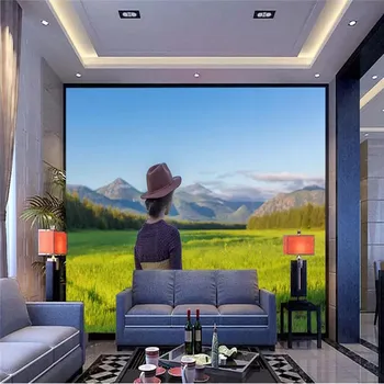 

Creative Mongolian girl prairie background wall professional production mural wallpaper custom poster photo wall