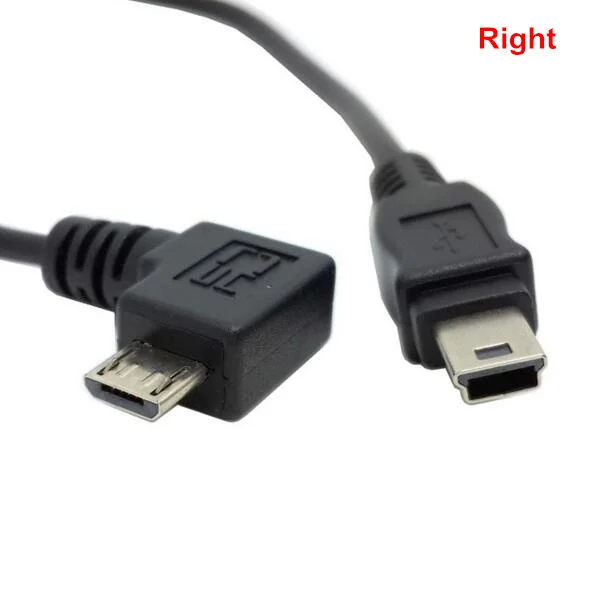 Мини USB Мужской 5pin к прямой и 90 градусов под прямым углом Micro USB Мужской 5pin кабель для передачи данных зарядное устройство 20 см power bank короткий кабель 0,2 м